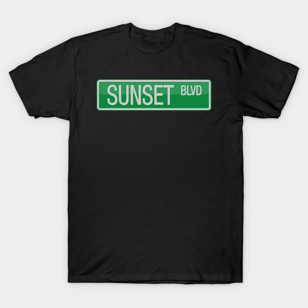 Sunset Boulevard Street Sign T-shirt T-Shirt by reapolo